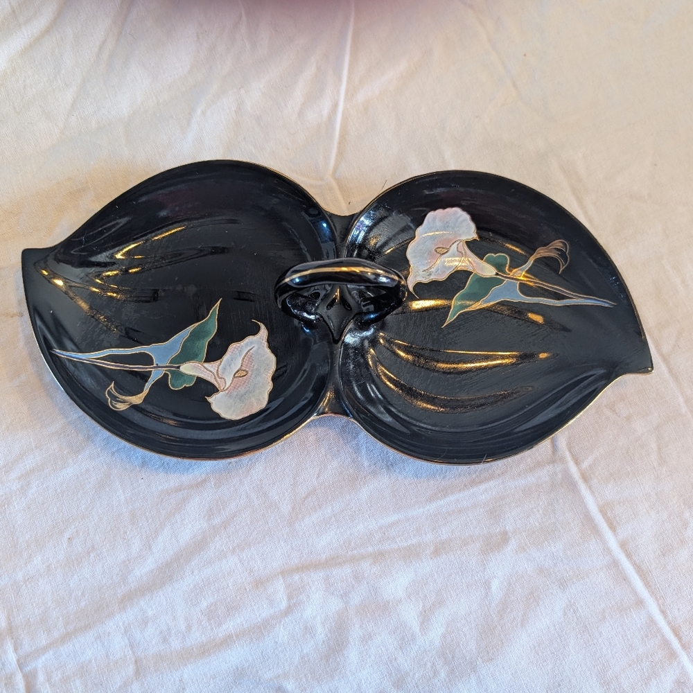 2/30$ Black Floral Leaf-Shaped Accessory Trinket Dish